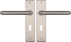 Starx deurklink zilver - rvs look – deurbeslag – deurschild met sleutelgat (sl56) – deurklink coupe