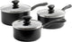 Greenchef diamond steelpannenset 3-delig - 16 18 20cm - 1.5 2.1 2.3l - pfas-vrije antikleeflaag - pannenset inductie - keramische pan - ovenbestendig tot 160°c - koelgreep - met glazen deksel - zwart
