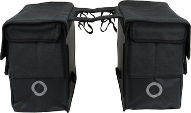 Willex dubbele fietstas - canvas - reflectie - 48 liter - universele bevestiging - zwart matzwart