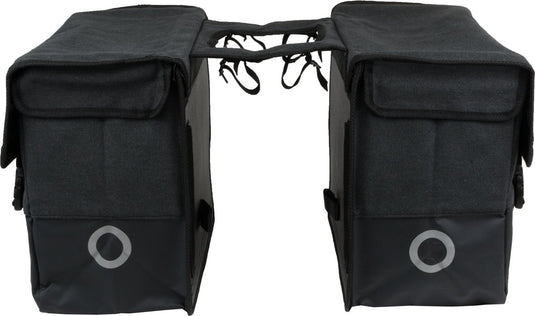 Willex dubbele fietstas - canvas - reflectie - 48 liter - universele bevestiging - zwart matzwart