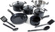 Bk vivid keramische antiaanbak pannenset 13-delig - ø16-28cm - koekenpan - hapjespan - pfas-vrij – inductie pannenset – ovenbestendig tot 160°c – vaatwasserbestendig – snelle opwarming – koudgrepen - zwart