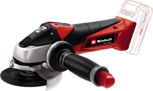 Einhell accu haakse slijper te-ag 18 115 li solo - power x-change - 18 v li-ion - ø115 mm - 8.500 t min - max. snijdiepte: 28 mm - excl. accu, lader en slijpschijf
