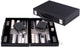 Longfield backgammon 11 inch - grijs, zwart wit gestikt bord - kunstlederen koffer met handvat - engelhart