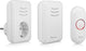 Byron dby-22316 - deurbel draadloze set - 150m bereik - ip44 waterdicht - wit