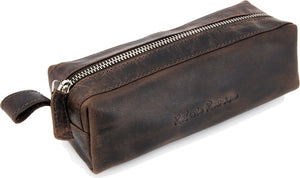 Kangaro roberto romano etui - empoli - bruin - echt leer - 20x6x7cm - ju-48214