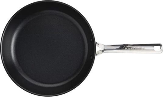 Kitchenaid stainless steel koekenpan 28cm - pfas-vrije antikleeflaag - koekenpan inductie - keramische pan - ovenbestendig tot 160°c - zilver