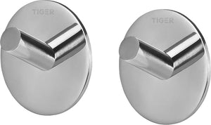 Tiger rondo - handdoekhaak - zonder boren - handdoekhaakjes - 3m tape - rvs gepolijst (2 stuks)