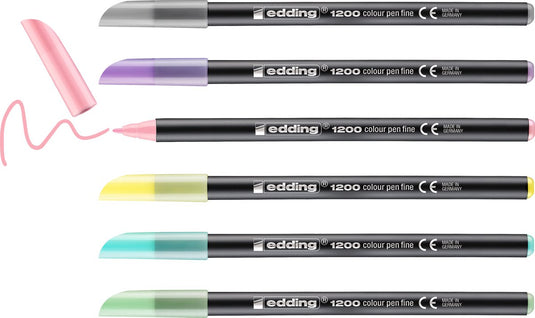 Edding 1200 6 s tekenstift set - assorti (6 stuks: 083,058,087,089,088,026) - 0,5-1mm