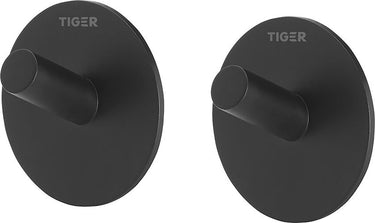Tiger rondo - handdoekhaak - zonder boren - handdoekhaakjes - 3m tape - mat zwart (2 stuks)