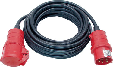 Brennenstuhl cee verlengkabel ip44 (25m kabel, h07rn-f 5g2,5, 5-polig met cee stekker en koppeling, voor gebruik buitenshuis ip44, made in germany) zwart