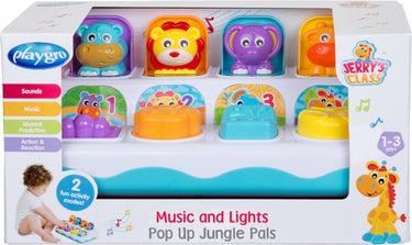 Playgro muzikale pop up speelgoed - interactief babyspeelgoed - muziek en licht -jungle geluiden - 2 speelopties - speelgoed baby - speelgoed 1 jaar - baby speelgoed