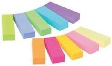 Post-it® notes markeerstroken, canary yellow™, neon geel, neon oranje, ultra fuchsia, lichte kersenrood, neon groen, emeraldgroen, aquawave, poppy, lichte moerbei, 10 blokken, 50 blaadjes blok