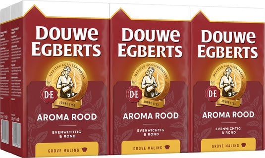 Douwe egberts aroma rood grove maling filterkoffie - 6 x 500 gram
