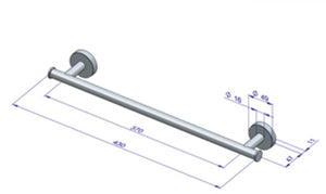 Plieger handdoekbeugel magnetisch 430mm brushed