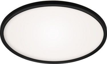 Briloner slim - led plafonniére - plafondlamp met achtergrondverlichting - 22 watt - 3000 lumen - 4000 kelvin - wit-zwart