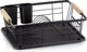Kela afdruiprek, metaal, rubberhout, zwart, 28 x 35 x 13 cm - | rica