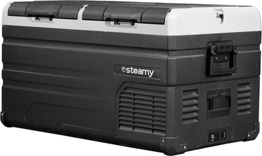 Steamy -e dual zone elektrische compressor koelbox - dual zone - 72 liter - 12v en 230v - voor auto en camping - zwart