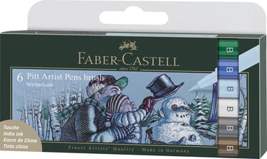 Faber-castell brushpen - tekenstift - pitt artist pen - 6-delig - winter - fc-167176
