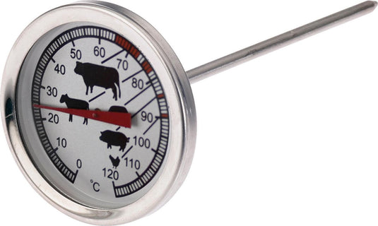 Westmark braadthermometer, met symbolen voor een goede leesbaarheid, roestvrij staal, zilver rood, 12692270