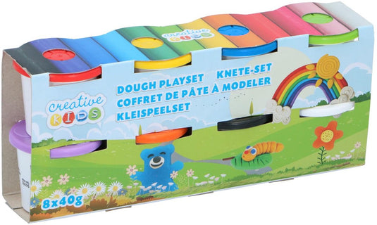 Creative kids klei set - 8x40g - klei speelset voor kinderen - boetseerklei set