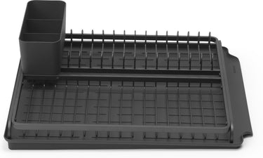 Brabantia sinkside afdruiprek - met lekbak en bestekhouder - dark grey