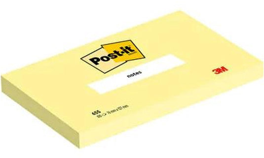Post-it - notes | 100 vel | ft 76 x 127 mm | geel | pak van 12 blokken