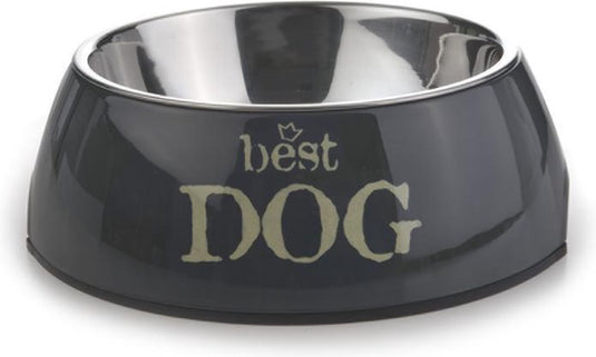 Beeztees best dog - hondenvoerbak - grijs - 14x4,5 cm