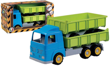 Androni kiepvrachtwagen dubbele lading met zachte wielen