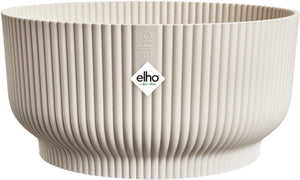 Elho vibes fold bowl 25 - plantenschaal voor binnen - 100% gerecycled plastic - ø 24.9 x h 12.1 cm - linen white