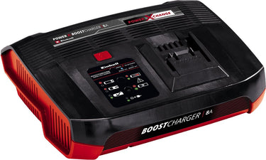 Einhell boosterlader - power x-change - 18 v - laadvermogen 8a - geïntegreerde wandhouder - geschikt voor alle power x-change accu's