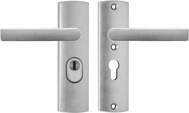 Axa deurbeslag set - curve plus - deurkruk aluminium - u - pc55 met kerntrekbeveiliging - skg***