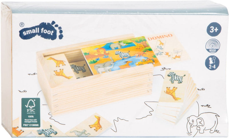 Load image into Gallery viewer, Small foot - houten dominospel safari
