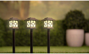 Grundig solar tuinlampen set 3 stuks - tuinverlichting op zonne-energie - ip44