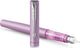 Parker vector xl vulpen | metallic lila lak op messing met chroom detail | medium penpunt met blauwe inkt navulling | cadeauverpakking
