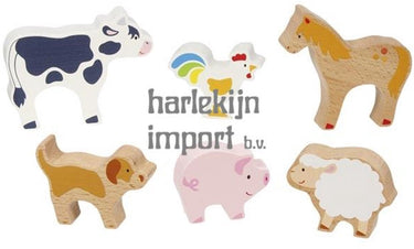 Goki houten boerderijdieren, 6dlg.
