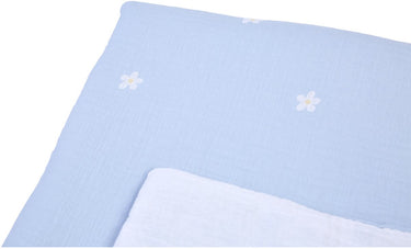 Childhome flower collection - babydeken - dekentje - 80x100cm - wit blauw
