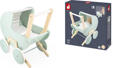 Janod - zen - poppenwagen - houten poppenwagen voor poppen tot 42 cm