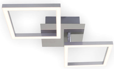 Briloner frame - plafonnière - plafondlamp draaibaar - led 16 watt - 1.200 lumen - 3.000 kelvin - plafondlamp chroom-zilverkleurig