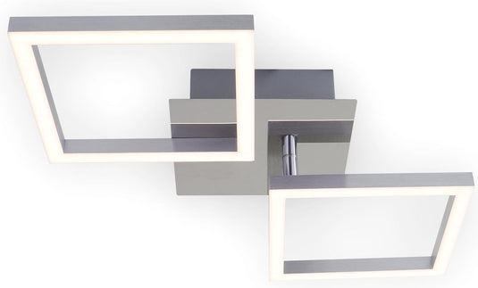 Briloner frame - plafonnière - plafondlamp draaibaar - led 16 watt - 1.200 lumen - 3.000 kelvin - plafondlamp chroom-zilverkleurig