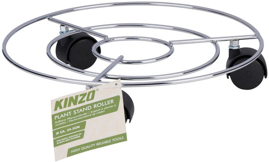 Kinzo plantenstandaard op wielen – plantenroller voor binnen of buiten – ø29 cm