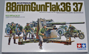 Tamiya modelbouwpakket militaire voertuigen - 35017 german flak 8,8 kanone with motorcycle plastic - 1:35 - modelbouw