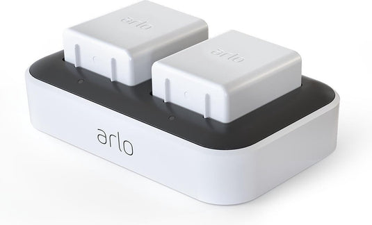 Arlo dual acculader (wit) - dual acculader - gecertificeerd accessoire - acculader voor camera's - 2 accu's - compatibel met ultra 2, ultra, pro 5, pro 4, pro 3 beveiligingscamera's - vma5400c-100eus