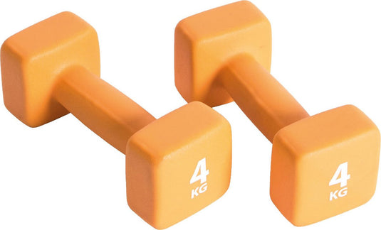 Pure2improve - dumbbell set 2x4kg - gewichten met neopreen coating.