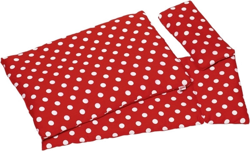 Afbeelding laden in galerijviewer, Goki poppenbeddengoed - rood met witte stippen
