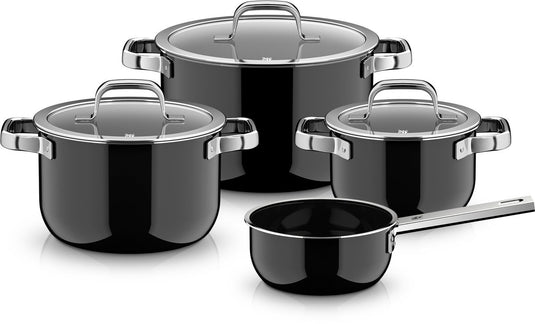 Wmf fusiontec 2.0 mineral pro - pannenset - 4-delig - black - inductie - krasbestendig - geschikt voor alle warmtebronnen