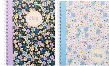 Kangaro ancor spiraalblok - b'log flowers - formaat a5 - met ruit 5mm - 2 stuks