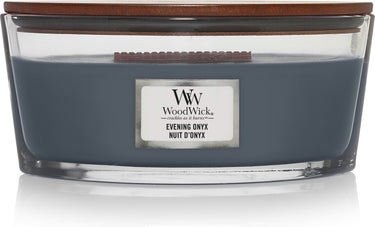 Woodwick heartwick flame ellipse geurkaars - evening onyx - 50 branduren