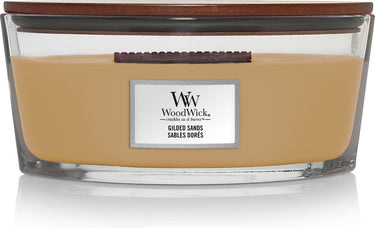 Woodwick heartwick flame ellipse geurkaars - gilded sands - 50 branduren