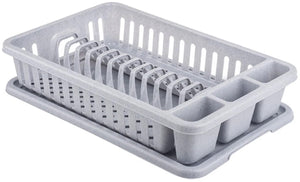 Curver lux - afdruiprek - compact formaat - apart bestekcompartiment - grijs