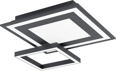 Eglo connect.z savatarila-z smart plafondlamp - 45 cm - zwart wit - instelbaar rgb wit licht - dimbaar - zigbee